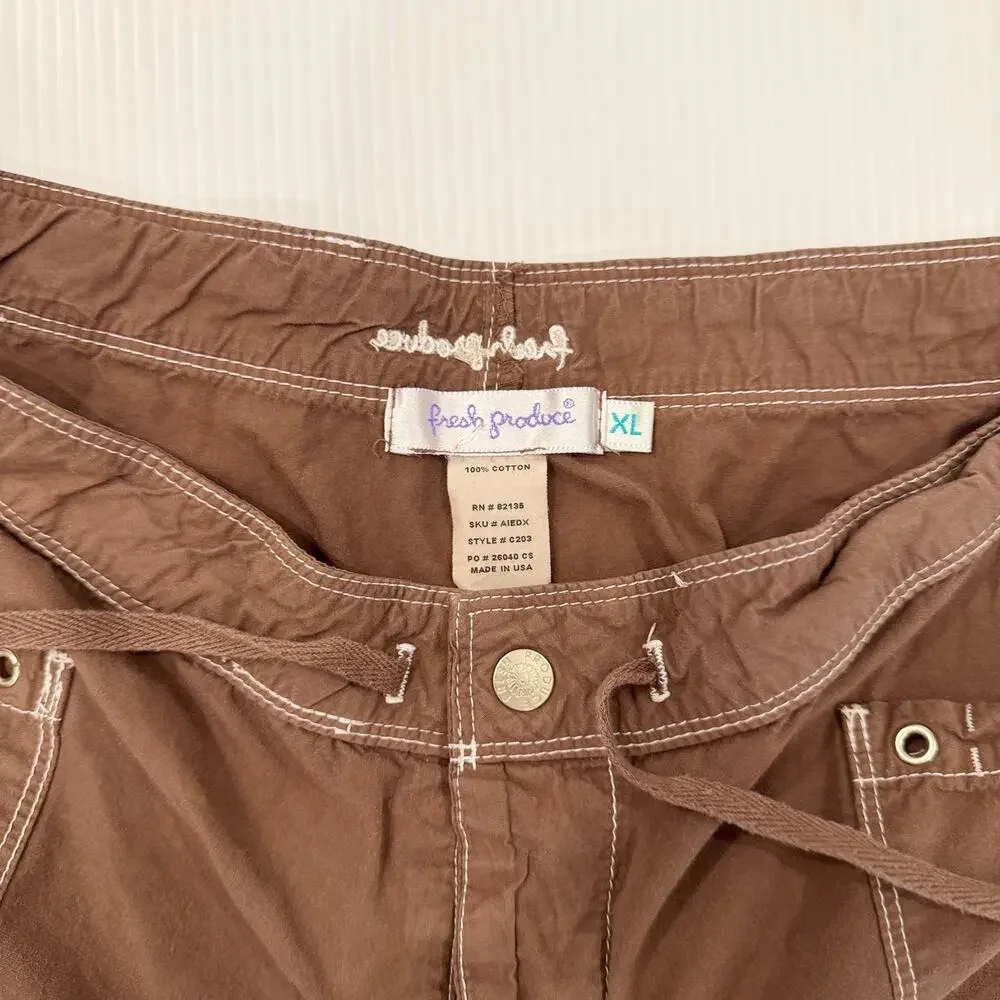 Fresh Produce Capri Pants Brown Cotton Women’s XL Coastal Casual Resort Natural - Picture 9 of 16